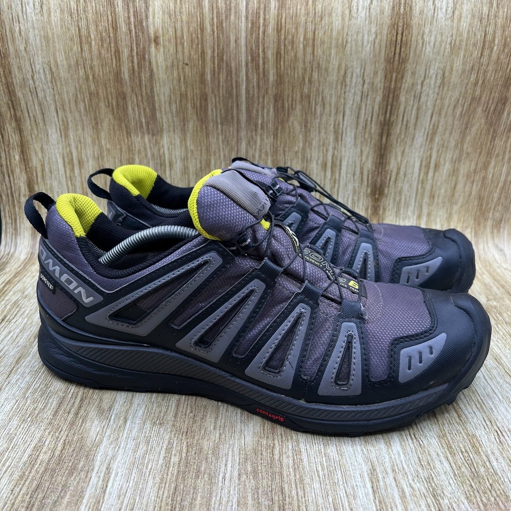 Salomon XA Comp 6 GTX Trail Running Shoes Men's Size 13 Grey Black Yellow 120536